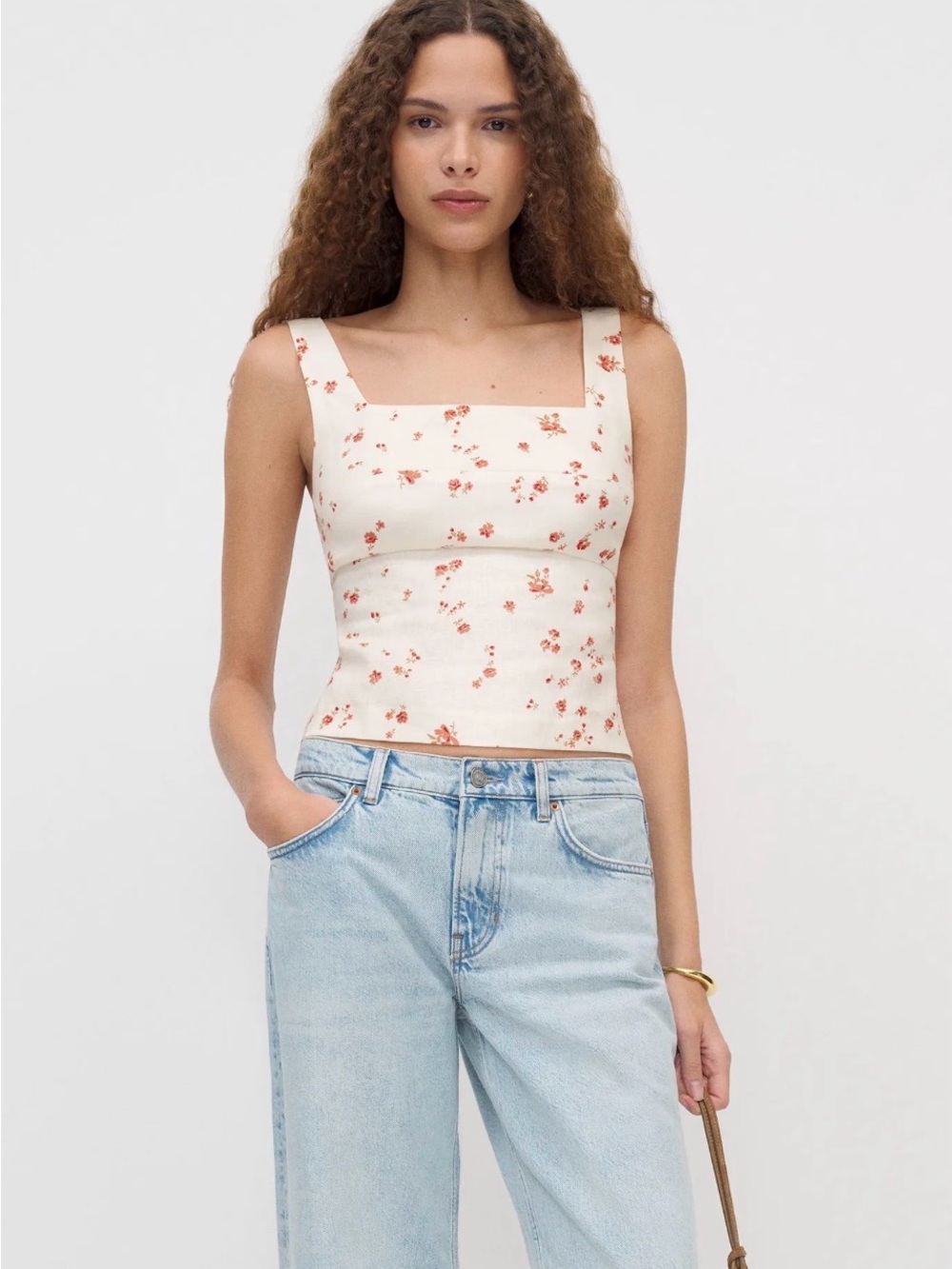 Reformation Clarence Linen Top